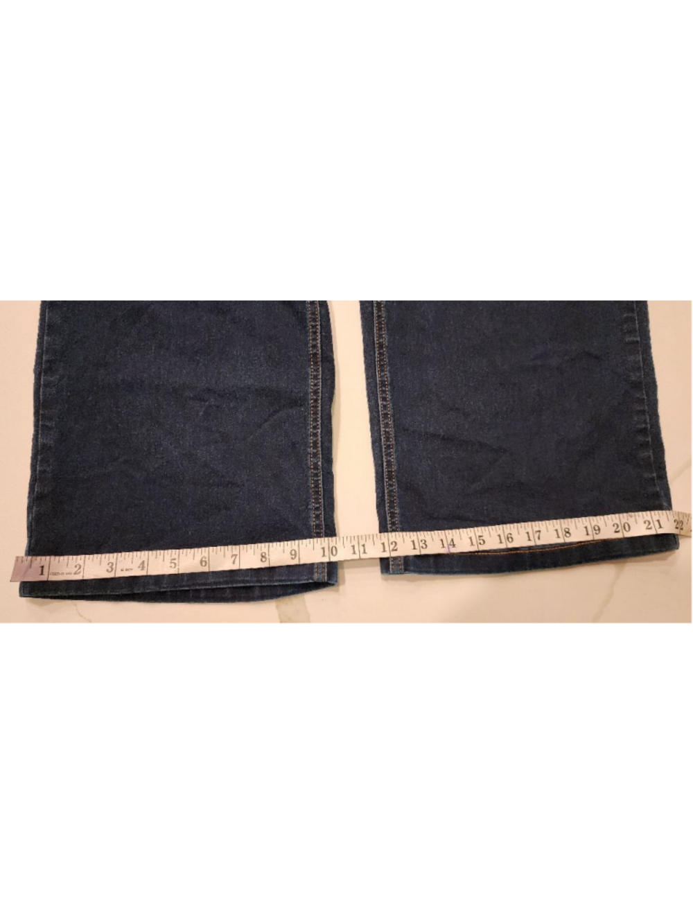 Jones New York Signature Lexington Wide Leg Jeans Women's Size 12 Dark Wash - Picture 10 of 13
